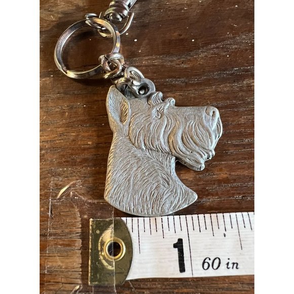 Vintage 1982 I Love My Schnauser Rawcliffe Pewter Keychain Dog - Picture 9 of 9